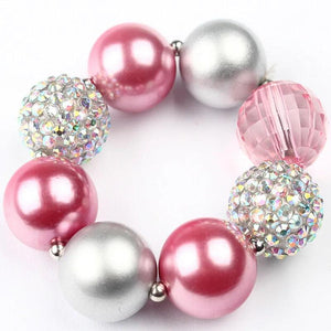 Girls Elastic Bracelet Bangle Chunky Beads Bubblegum Bracelets