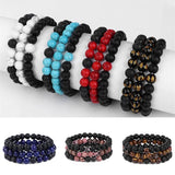 3Pcs/Set Tiger Eye Beaded Bracelets Yoga Healing Jewelry