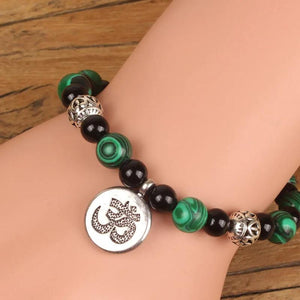 8mm Malachite Yellow Tiger Eye Red Tiger Eye Agate Beaded Bracelet