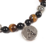 8mm Malachite Yellow Tiger Eye Red Tiger Eye Agate Beaded Bracelet