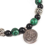 8mm Malachite Yellow Tiger Eye Red Tiger Eye Agate Beaded Bracelet