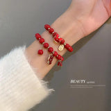 Crystal Red Beads Year Gift Chinese Wind Bracelet Female