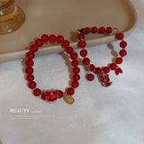 Crystal Red Beads Year Gift Chinese Wind Bracelet Female