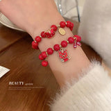 Crystal Red Beads Year Gift Chinese Wind Bracelet Female