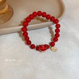 Crystal Red Beads Year Gift Chinese Wind Bracelet Female