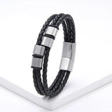 Casual Sports Style 4 Circles Charm Leather Rope Men's Bracelet