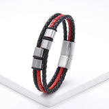 Casual Sports Style 4 Circles Charm Leather Rope Men's Bracelet