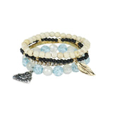 Vintage Multi-Layer Beads Bracelets for Women - Charms Strand Bracelet Set