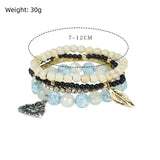 Vintage Multi-Layer Beads Bracelets for Women - Charms Strand Bracelet Set