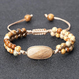 Ethnic Tibetan Charm Bangles Natural Picture Stone Bracelet