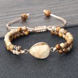 Ethnic Tibetan Charm Bangles Natural Picture Stone Bracelet