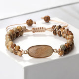 Ethnic Tibetan Charm Bangles Natural Picture Stone Bracelet