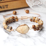 Ethnic Tibetan Charm Bangles Natural Picture Stone Bracelet