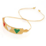 Hand Woven Rice Ball Bracelet Adjustable Bohemia Beaded Bracelet