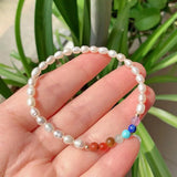 7 Chakra Stone Bracelets with Freshwater Pearls