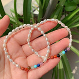 7 Chakra Stone Bracelets with Freshwater Pearls