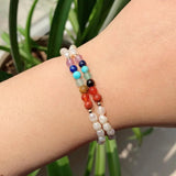 7 Chakra Stone Bracelets with Freshwater Pearls