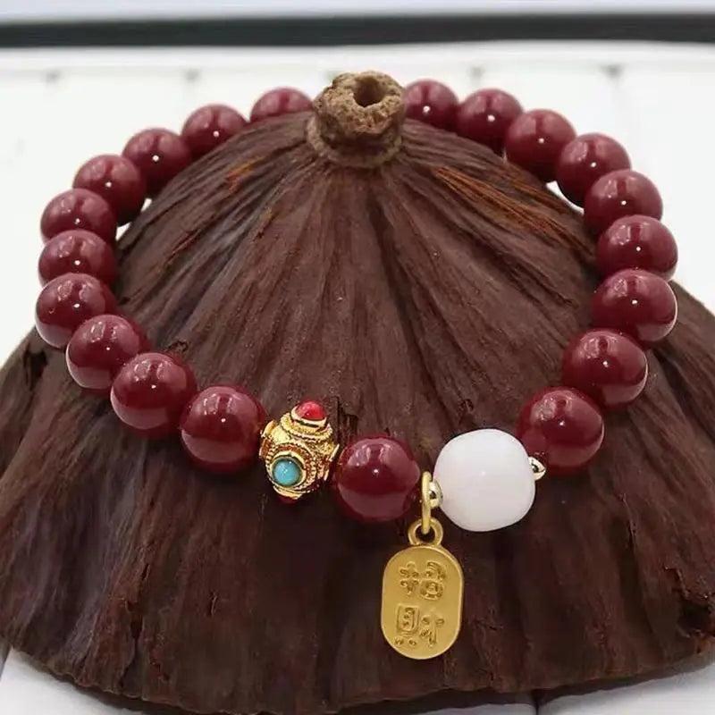 Red Crystal Transfer Beads Bracelets for Couples