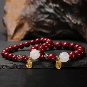 Red Crystal Transfer Beads Bracelets for Couples