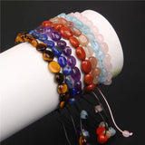Tiger Eye Bracelet 6x8mm Quartz Crystal Beads Adjustable Women Men Yoga Jewelry