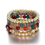 Bohemian National Wind Tassel Layered Bracelet with Elephant Charm