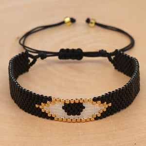 Hand Woven Retro Pattern Rice Ball Bracelet Unisex Beaded Bracelet