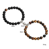 Natural Stone Beads Yoga Bracelet Set for Distance Magnet Couple Bracelets