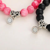 Natural Stone Beads Yoga Bracelet Set for Distance Magnet Couple Bracelets