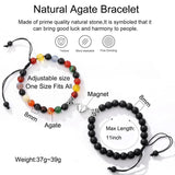 Natural Stone Beads Yoga Bracelet Set for Distance Magnet Couple Bracelets