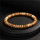 Natural Stone Beaded Bracelet Round 4x6mm Lapis Lazuli Amazonite