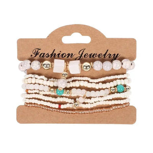 Summer Multilayer Bohemian Bracelet Set Colorful Beaded Bangle