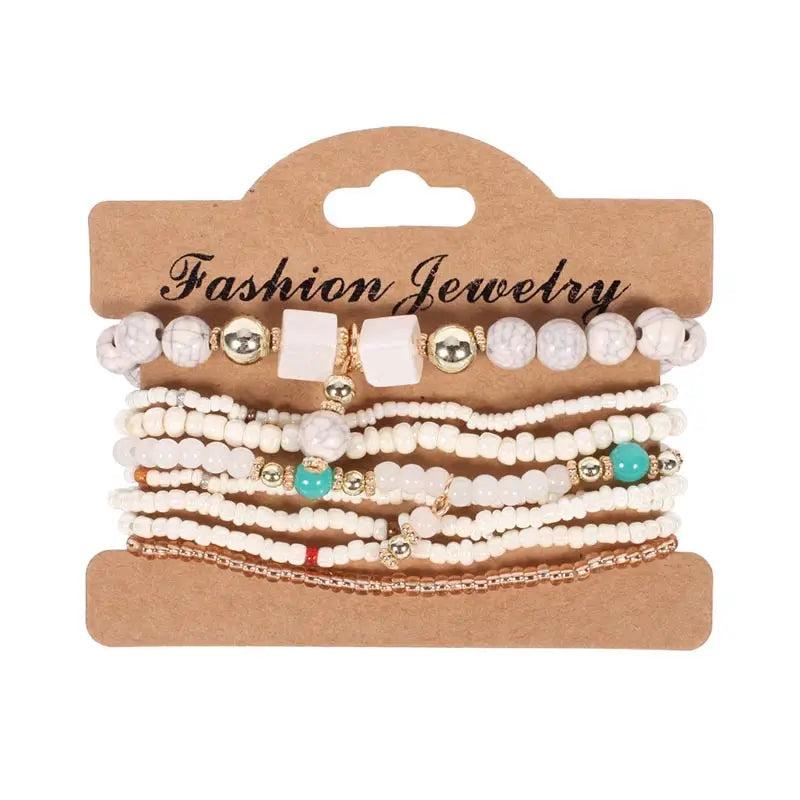 Summer Multilayer Bohemian Bracelet Set Colorful Beaded Bangle