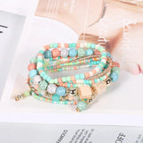 Summer Multilayer Bohemian Bracelet Set Colorful Beaded Bangle