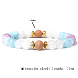 Aquamarine Beads Bracelet Rhodochrosite Stone Jewelry