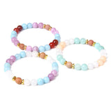 Aquamarine Beads Bracelet Rhodochrosite Stone Jewelry
