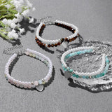 Natural Stone Pearl Bracelet Double Layer Heart Pendant Bracelet