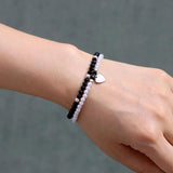 Natural Stone Pearl Bracelet Double Layer Heart Pendant Bracelet