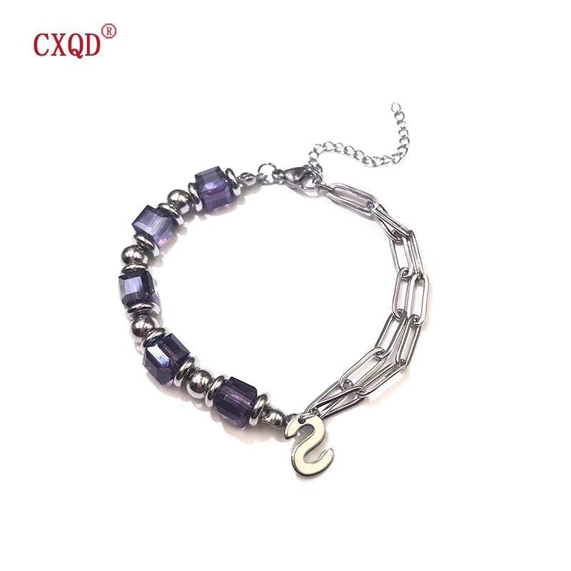 Colorful Square Glass Beaded Bracelet for Women
