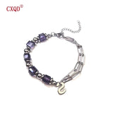 Colorful Square Glass Beaded Bracelet for Women