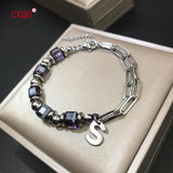Colorful Square Glass Beaded Bracelet for Women