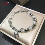 Colorful Square Glass Beaded Bracelet for Women