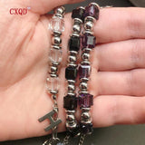 Colorful Square Glass Beaded Bracelet for Women