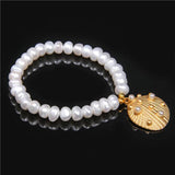 Baroque Freshwater Pearl Bracelet Natural Stretch Jewelry Bride Wedding Bangle