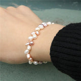 Baroque Freshwater Pearl Bracelet Natural Stretch Jewelry Bride Wedding Bangle
