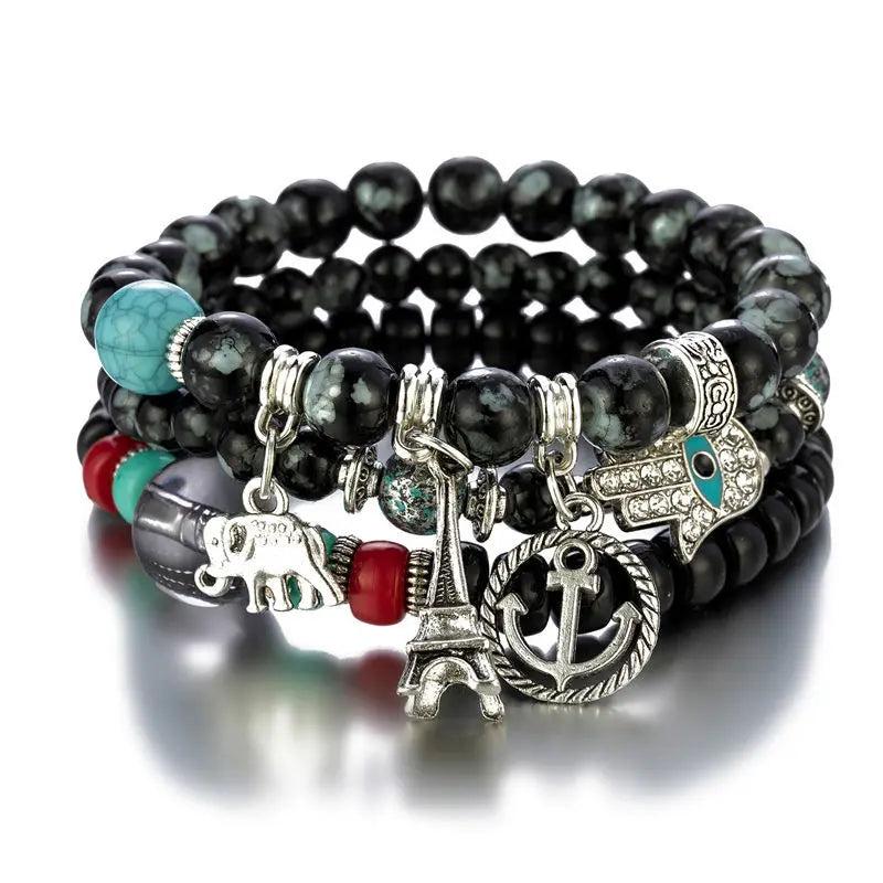 Bohemian Glass Bead Bracelet for Ladies