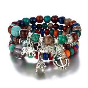 Bohemian Glass Bead Bracelet for Ladies