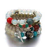 Bohemian Glass Bead Bracelet for Ladies