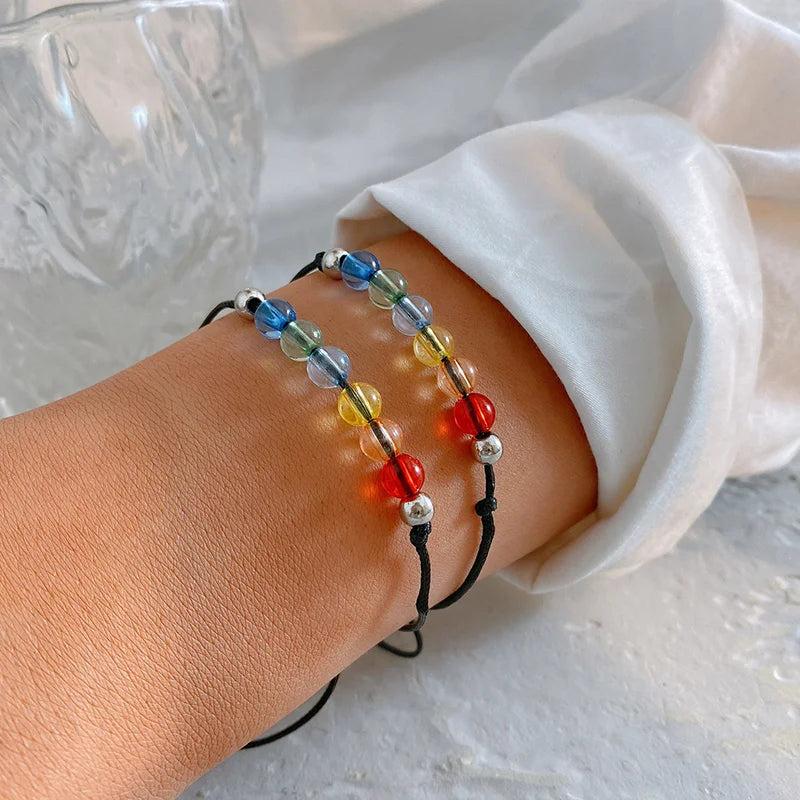 2Pcs Rainbow Card Bracelets, Gay Pride Jewellery for Women Men