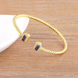 Bohemia Classic Plated Shine Zircon Cuff Bangles for Women