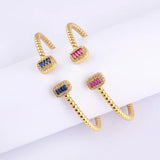 Bohemia Classic Plated Shine Zircon Cuff Bangles for Women